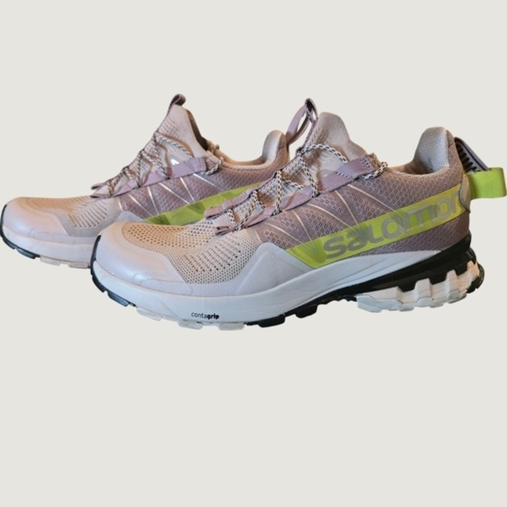 Salomon XA Cover Trail Running Hiking Shoes‎ Ash Grey Lime Green Women's Size 9